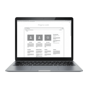 Laptop mostrando diseño de página web