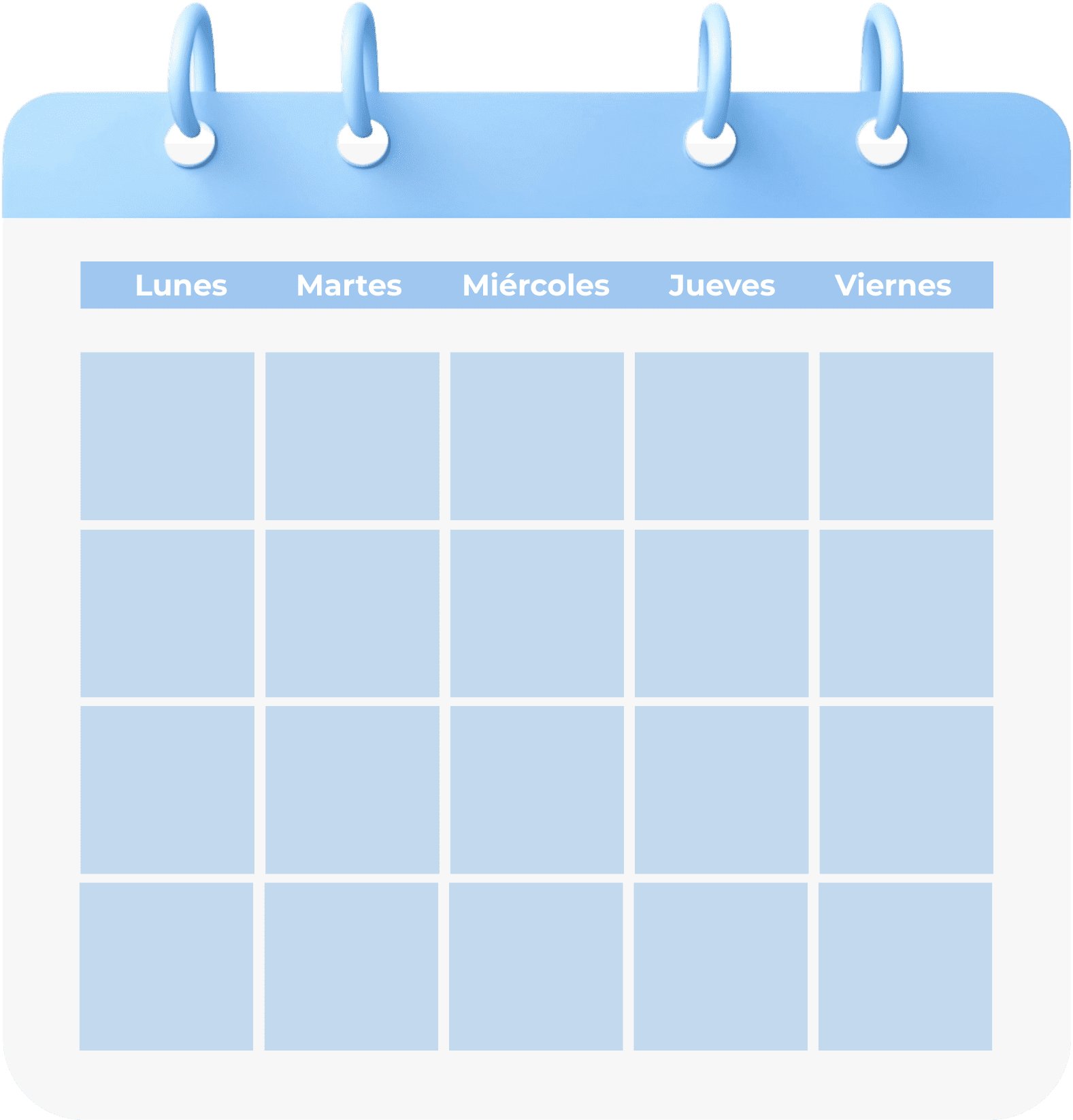 Iconos de calendario, plantilla y guía sobre fondo blanco
